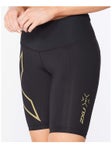 2XU Wom Light Speed MR Comp Short SM Black/Gold