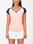 Babolat Women's Play Cap Sleeve Fluo Strike/Blue XS