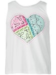 Lucky in Love Girl Bandana Tie Back Tank White MD