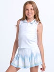 Lucky in Love Girl's Fun Polo Tank White SM