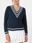 Lucky In Love Wms Victory V-Neck Sweater Navy L