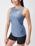 NB Wom Q Speed Jacquard Tank LG Mercury Blue