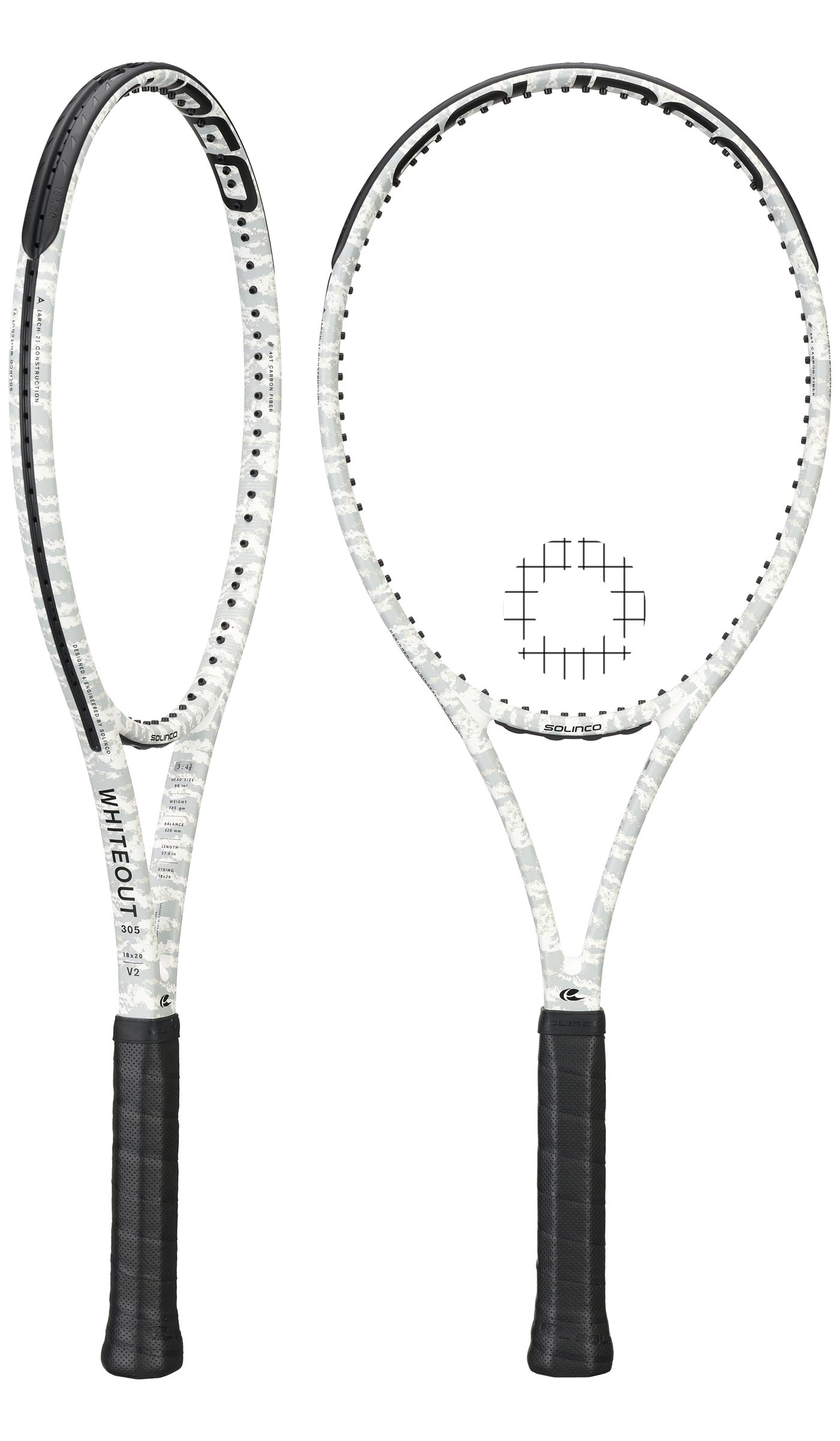 Solinco Whiteout 305 V2 Camo 18x20 Racquet | Tennis Only