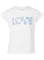 LiMi Girl's Paisley Sky Love Bling Top White XS