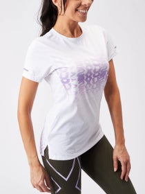 2XU Women's Light Speed Tee White/Lavender Reflective