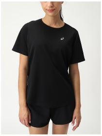 ASICS Women's Silver Short Sleeve Top Performance Black
