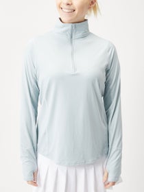 BloqUV Women's Relaxed Half Zip Top - Soft Grey