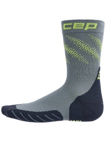 CEP Run Men's Elliptic Socks Mid Cut Dark Grey/Lime