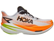 Hoka Mach X 3 Men's Shoes White/Neon Tangerine