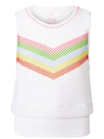 Lucky In Love Girl's Palm Island Coco Chevron Tank