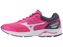 Mizuno Wave Rider 21 Kid's Shoes Pink Glo/White
