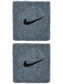 Nike Swoosh Singlewide Wristbands 2 Pk Grey/Black
