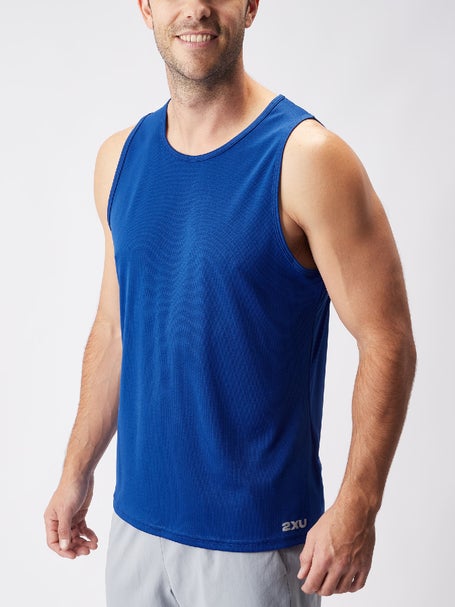 2XU Mens Aero Tank Surf/Silver Reflective