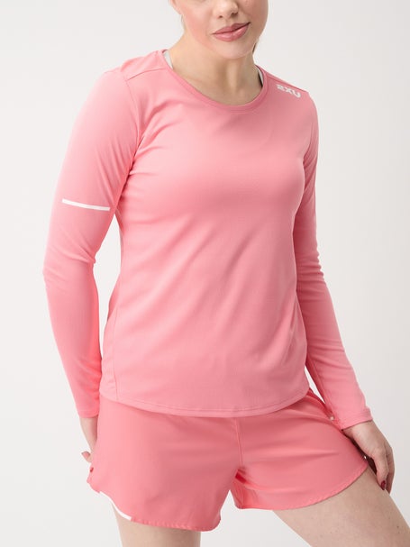 2XU Womens Aero Long Sleeve Pink/White Reflective