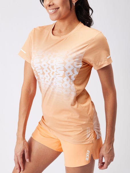 2XU Womens Light Speed Tee Peach/White Reflective