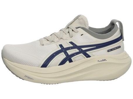 ASICS Gel Nimbus 27\Womens Shoes\Birch/Indigo Blue