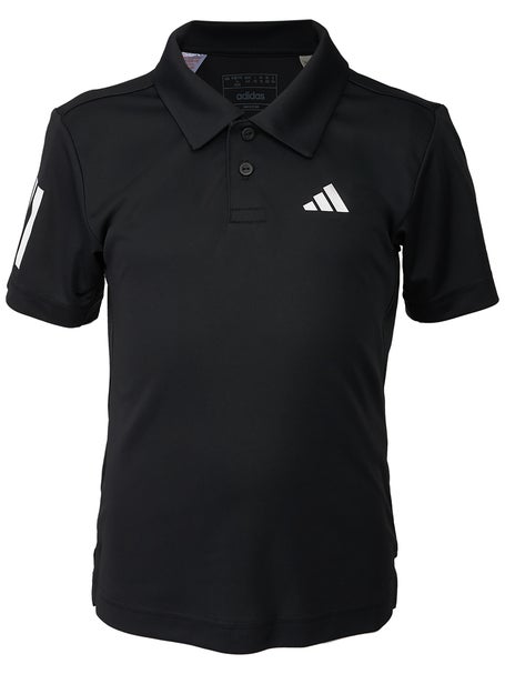 adidas Boys Core Club 3 Stripe Polo - Black