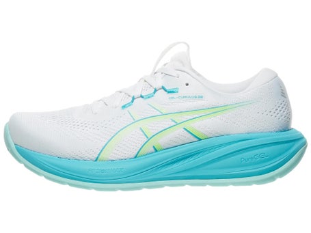 ASICS Gel Cumulus 28\Womens Shoes\White/Energy Aqua