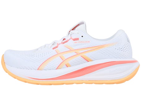 ASICS Gel Cumulus 28\Womens Shoes\White/Orange Glow
