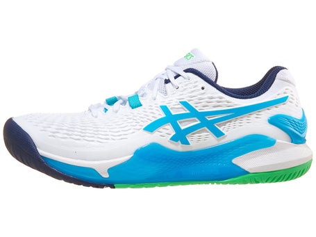 Asics Gel Resolution 9 Mens Shoes\White/Digital Aqua