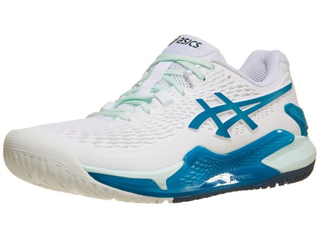 Asics Gel Resolution 9 White/Teal Blue Womens Shoes