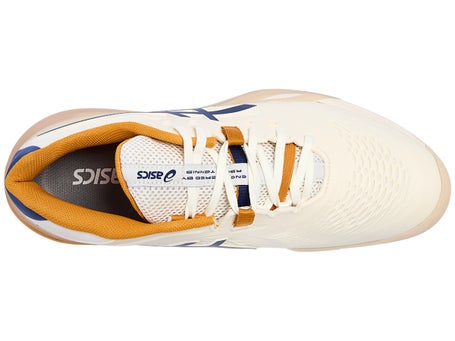 ASICS GEL-Resolution X Tennis Shoes Cream Deep Ocean Size 8.5 Asics Gel Resolution X Cream/Deep Ocean Men main image 4
