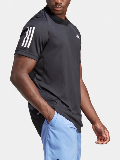 adidas Mens Core Club 3 Stripe Crew - Black