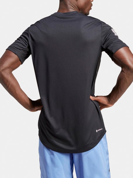 adidas Mens Core Club 3 Stripe Crew - Black