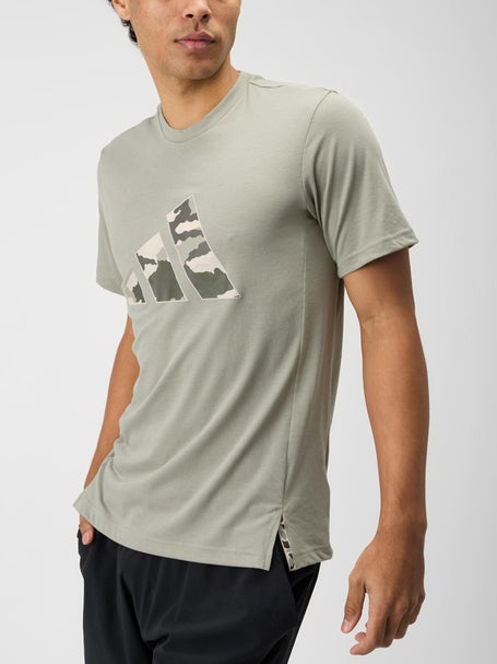 adidas Mens Camo Logo T-Shirt - Pebble