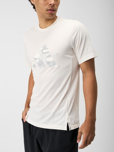 adidas Mens Camo Logo T-Shirt - White