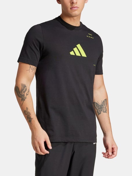 adidas Mens Core Tennis Logo T-Shirt - Black