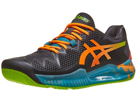 Asics Gel Resolution 8 Black/Orange/Blue Mens Shoe