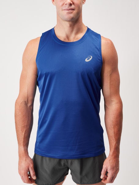 ASICS Mens Silver Singlet Asics Blue