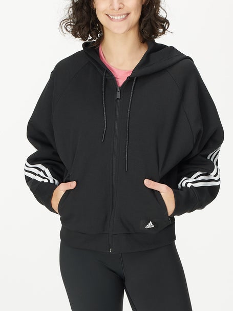 adidas Womens 3-Stripe Full Zip Hoodie