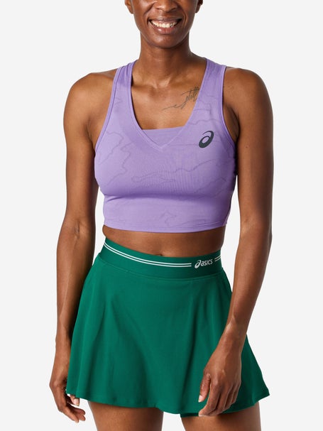 ASICS Womens New York Match Crop Top Faded Plum