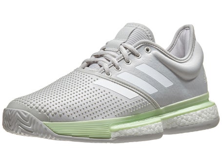 adidas SoleCourt Boost White/Grey/Green Womens Shoes