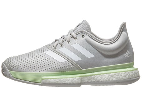 adidas SoleCourt Boost White/Grey/Green Women's Shoes | Tennis Only