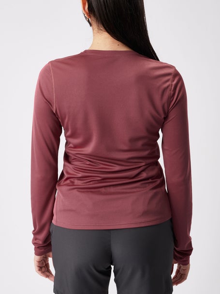 ASICS Womens Silver Long Sleeve Top Brisket Red