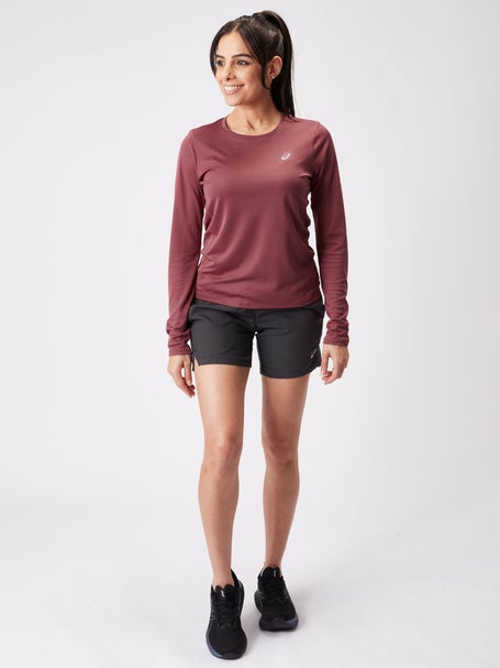 ASICS Womens Silver Long Sleeve Top Brisket Red