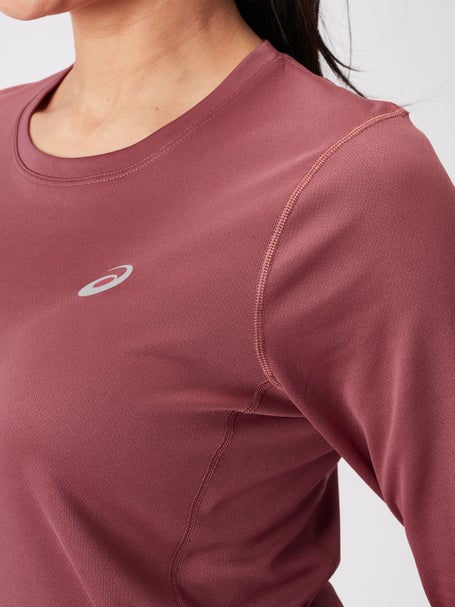 ASICS Womens Silver Long Sleeve Top Brisket Red