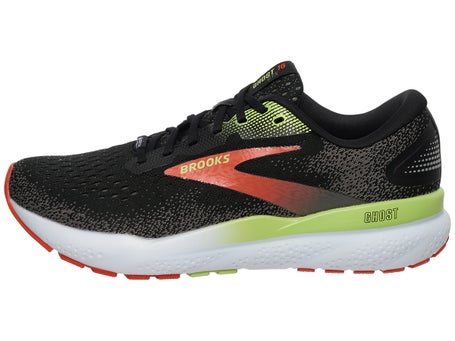 Brooks Ghost 16 GTX\Mens Shoes\Black/Mandarin Red/Grn