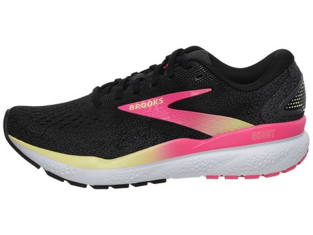 Brooks Ghost 16\Womens Shoes\Black/Pink/Yellow