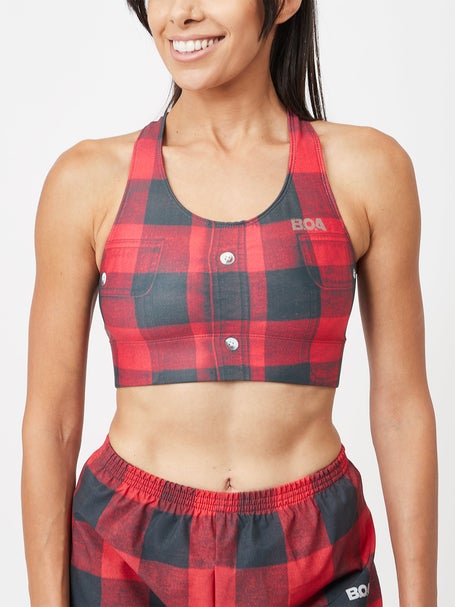 BOA Womens Printed Performance Bra - Buffalo Plaid