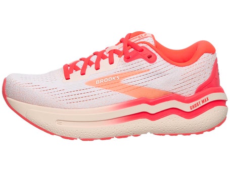 Brooks Ghost Max 2\Womens Shoes\White/Peach/Coral