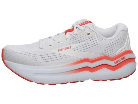 Brooks Ghost Max 2\Womens Shoes\White/Hot Coral