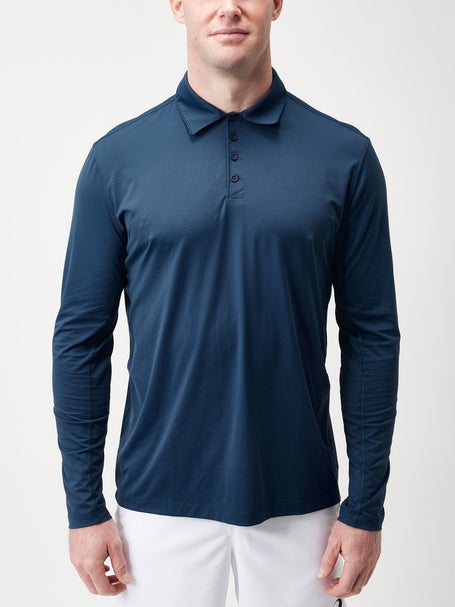 BloqUV Mens Long Sleeve Polo - Midnight Blue 