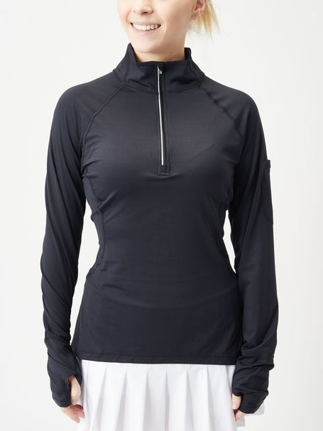 BloqUV Womens Half Zip Top - Black