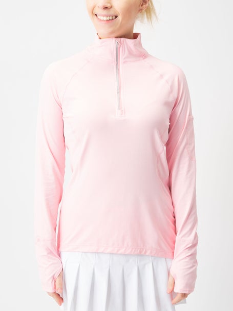 BloqUV Womens Half Zip Top - Tickle Me Pink