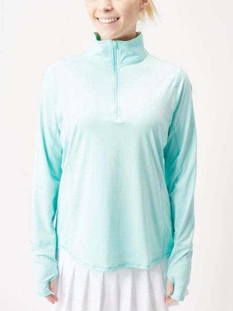 BloqUV Womens Relaxed Half Zip Top - Mint