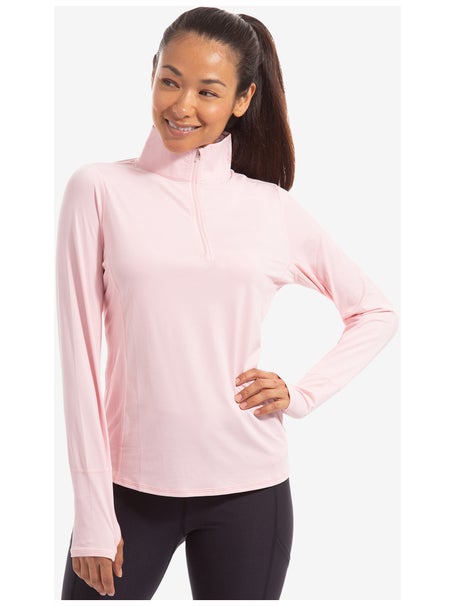 BloqUV Womens Relaxed Half Zip Top - Tickle Me Pink